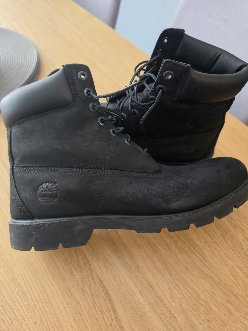 Timberland Men's Black Nubuck Work Boots - Padded Collar